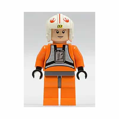 Luke Skywalker - Pilot Suit, Simple Torso and Helmet, Light Nougat Head, White Glints (2010)