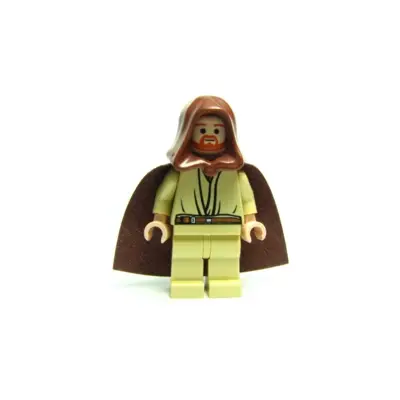Qui-Gon Jinn - Light Nougat Head, Brown Hood and Cape