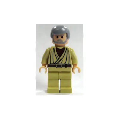 Obi-Wan Kenobi - Old, Light Bluish Gray Hair and Beard, Black Eyes