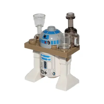 Astromech Droid, R2-D2 - Dark Tan Serving Tray, Light Bluish Gray Head