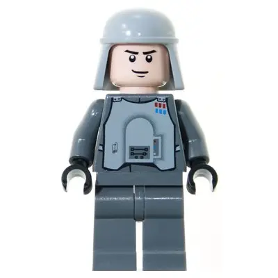 Imperial Officer with Battle Armor (Captain / Commandant / Commander) - Dark Bluish Gray Legs, Smirk