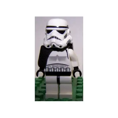 Sandtrooper - Black Pauldron (Solid), Survival Backpack, No Dirt Stains, Helmet with Dotted Mouth Pattern and Solid Black Head