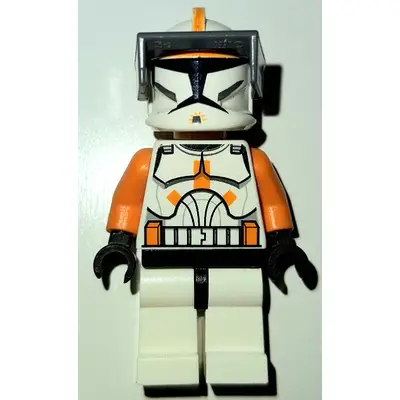 Clone Trooper Commander Cody, 212th Attack Battalion (Phase 1) - Dark Bluish Gray Visor, Large Eyes