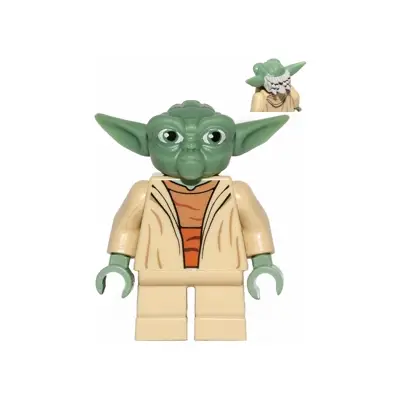Yoda - Clone Wars, Light Bluish Gray Hair, Torso with Back Print