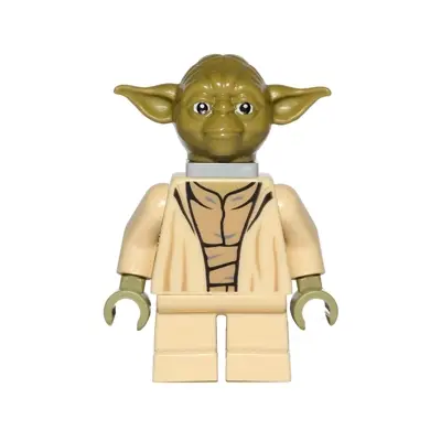 Yoda - Olive Green, Open Robe with Large Creases, Neck Bracket