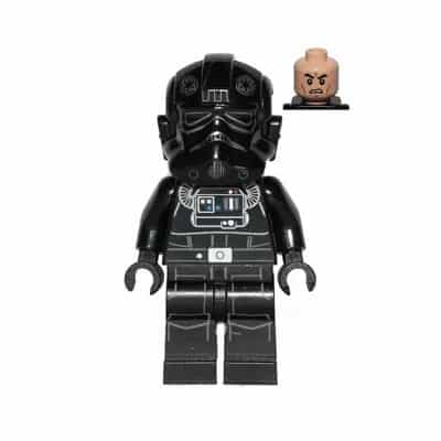 Imperial TIE Fighter Pilot - Light Nougat Head, Scowl, Silver Insignia on Helmet