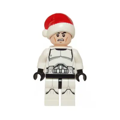Clone Trooper - Printed Legs, Santa Hat, Scowl