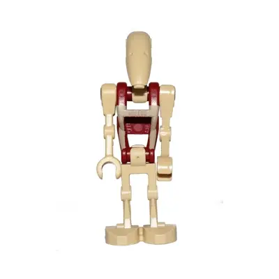 Security Battle Droid - Dark Red Torso with Tan Insignia, Angled Arm and Straight Arm