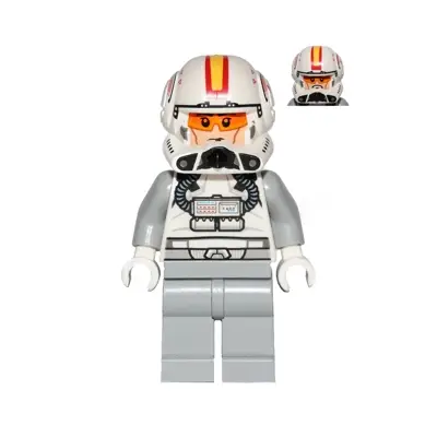 Clone Trooper Pilot (Phase 2) - Light Bluish Gray Arms and Legs, Light Nougat Head