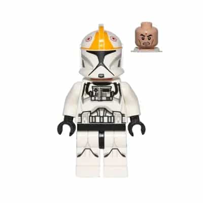 Clone Trooper Pilot (Phase 1) - Bright Light Orange Markings, Printed Legs, Scowl