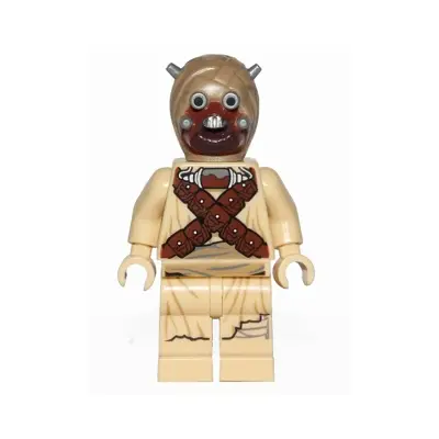 Tusken Raider - Dark Tan Head with Spikes, Crossed Belts, Printed Legs