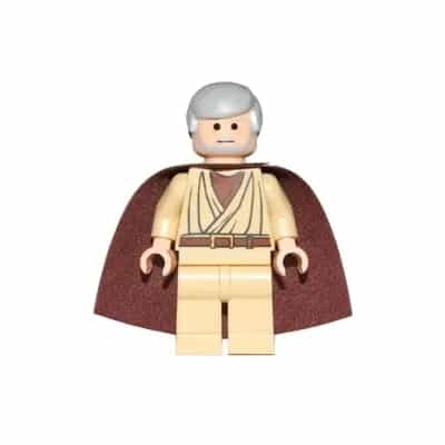 Obi-Wan Kenobi - Old, Light Bluish Gray Hair and Beard, Black Eyes, Starched Fabric Cape