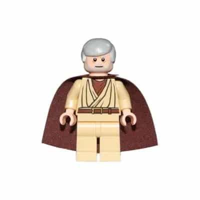Obi-Wan Kenobi - Old, Light Bluish Gray Hair and Beard, Eyes with Glints, Starched Fabric Cape