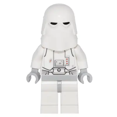 Snowtrooper, Light Bluish Gray Hips, Light Bluish Gray Hands - Backpack attached to Neck Bracket with Plate, Modified w/ Clip Ring