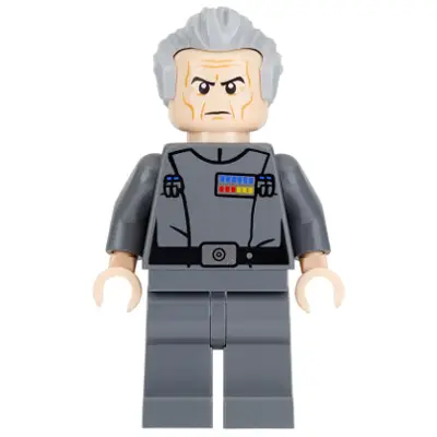 Grand Moff Wilhuff Tarkin - Dark Bluish Gray Uniform, Swept Back Hair, Black Eyebrows