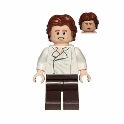 Han Solo - White Shirt with Wrinkles on Front, Dark Brown Legs, Wavy Hair