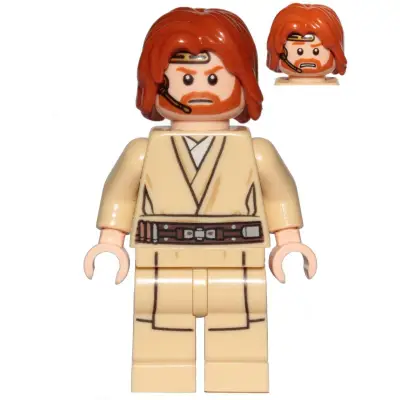 Obi-Wan Kenobi (Mid-Length Tousled with Center Part Hair and Headset)