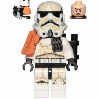 Sandtrooper Squad Leader (Captain) - Dual Molded Helmet, Orange Pauldron, Ammo Pouch, Dirt Stains, Survival Backpack