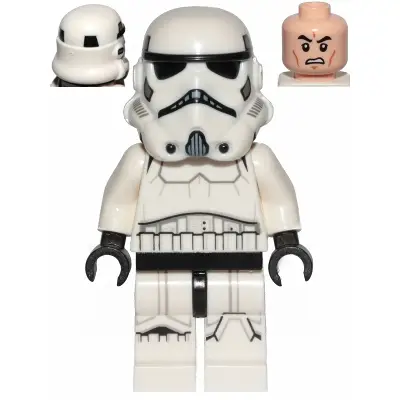 Imperial Stormtrooper - Male, Dual Molded Helmet with Black Panels on Back, Light Nougat Head, Scowl