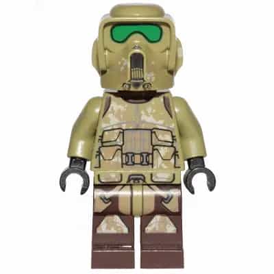 Clone Scout Trooper, 41st Elite Corps (Phase 2) - Kashyyyk Camouflage, Dark Tan Markings on Legs, Scowl