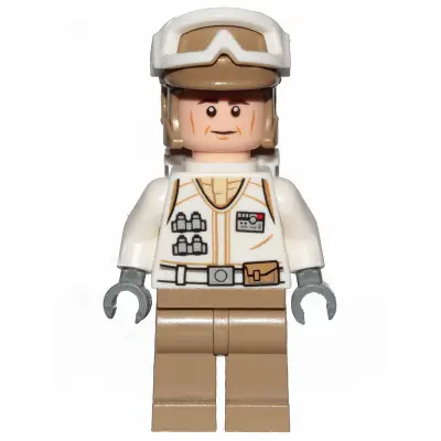 Hoth Rebel Trooper White Uniform, Dark Tan Legs, Backpack (Cheek Lines)