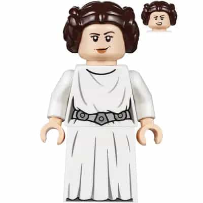 Princess Leia - White Dress, Detailed Belt with 3 Emblems, Skirt