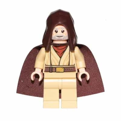 Obi-Wan Kenobi - Old, Dark Brown Hood and Starched Fabric Cape
