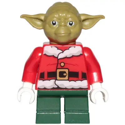 Yoda - Olive Green, Red Santa Jacket, Dark Green Short Legs