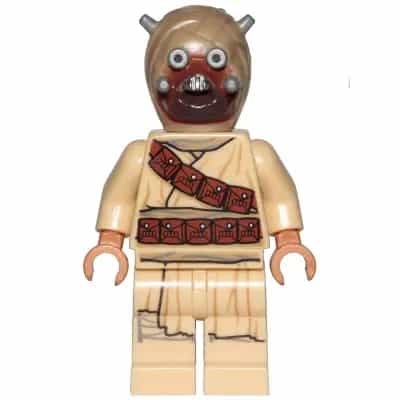 Tusken Raider - Dark Tan Head with Spikes, Diagonal Belt, Printed Legs