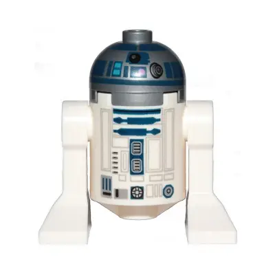 Astromech Droid, R2-D2 - Flat Silver Head, Dark Pink Dots and Large Receptor