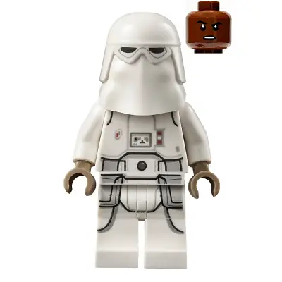 Snowtrooper - Male, Printed Legs, Dark Tan Hands, Reddish Brown Head, Grimace