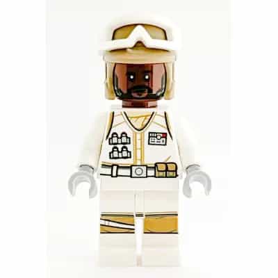 Hoth Rebel Trooper White Uniform, Dark Tan Helmet, Reddish Brown Head