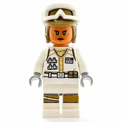 Hoth Rebel Trooper White Uniform, Dark Tan Helmet, Female