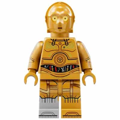 C-3PO - Molded Light Bluish Gray Lower Leg, Printed Arms