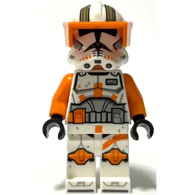 Clone Trooper Commander Cody, 212th Attack Battalion (Phase 2) - Orange Visor, Nougat Head, Helmet with Holes, Printed Legs
