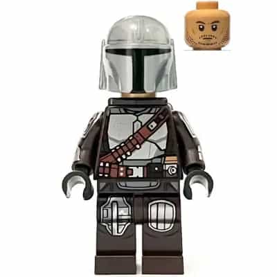 The Mandalorian / Din Djarin / 'Mando' - Silver Beskar Armor, Jet Pack, Helmet with Top Lines