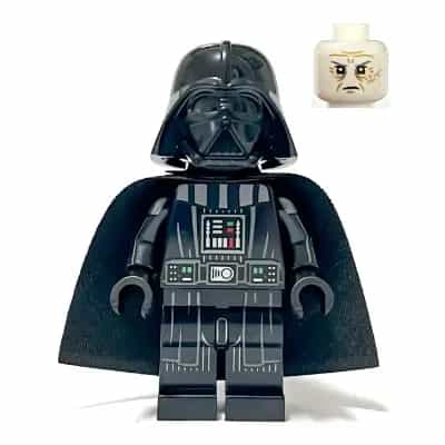 Darth Vader - Printed Arms, Traditional Starched Fabric Cape, White Head with Frown