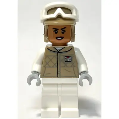 Hoth Rebel Trooper Dark Tan Uniform and Helmet, White Legs, Female (Kori Zaran)