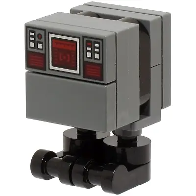 Gonk Droid (GNK Power Droid) - Dark Bluish Gray Body with Dark Red Control Panel, Black Feet