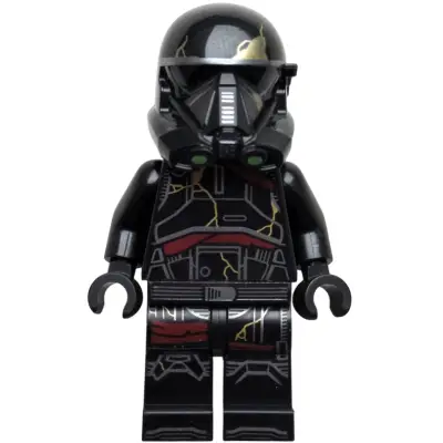Imperial Death Trooper - Black Armor with Gold Cracks, Dark Tan Zombie Head