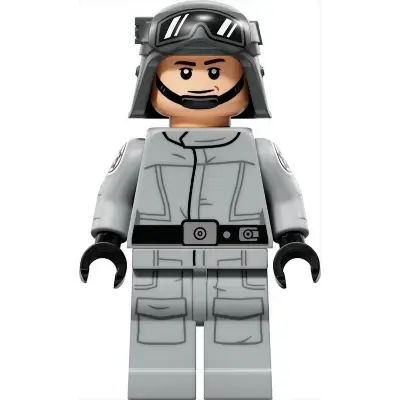 Imperial AT-ST Driver - Helmet with Molded Goggles, Light Bluish Gray Jumpsuit with Silver Dot, Printed Arms, Printed Legs
