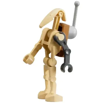 Battle Droid - Tan, Dark Bluish Gray Left Arm, Antenna (Scrap Battle Droid)