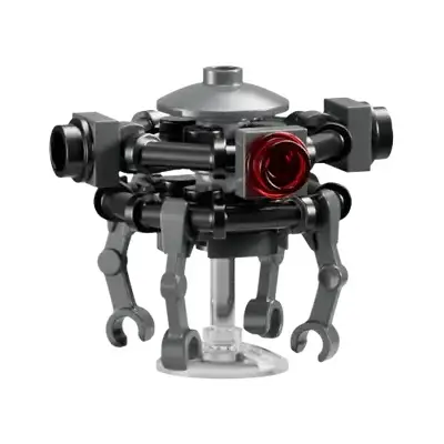 Imperial Probe Droid - Black and Dark Bluish Gray Body, Trans-Clear Dish Stand