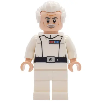 Admiral Wullf Yularen - White Uniform, White Swept Back Hair (Colonel)