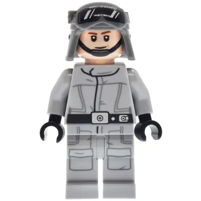 AT-ST Driver - Helmet with Molded Goggles, Light Bluish Gray Jumpsuit with Silver Dot, Printed Legs