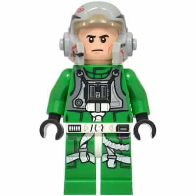 Rebel Pilot A-wing - Green Jumpsuit with Dark Bluish Gray Vest