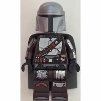 The Mandalorian / Din Djarin / 'Mando' - Silver Beskar Armor, Cape, Printed Head, Reddish Brown and Dark Silver Knee Pads