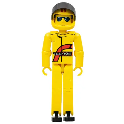 Technic Figure Yellow Legs, Yellow Top, Yellow Helmet, Black Visor (Power Puller Driver)