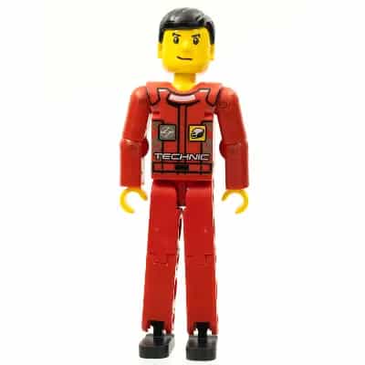 Technic Figure Red Legs, Red Top with Technic Logo, Black Hair - Without Stickers (4140765)