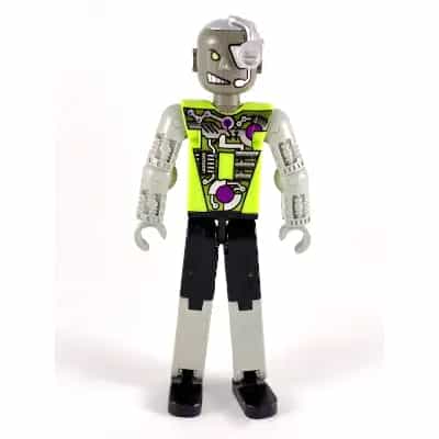 Technic Figure Cyber Person, Black Legs, Lime Torso, Mechanical Arms, Dark Gray Head, Cyborg Eyepiece (4140411)
